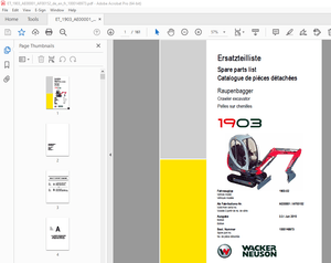 Wacker Neuson 1903 Crawler Excavator Parts Manual 1000148973 - PDF DOWNLOAD 