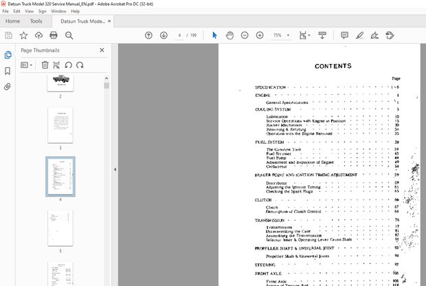 DATSUN TRUCK 320 SERVICE MANUAL - PDF DOWNLOAD