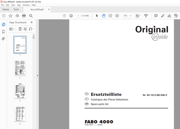 Pottinger Tractor FARO 4000 Spare Parts Manual – PDF DOWNLOAD