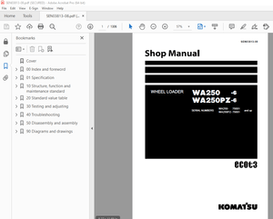 Komatsu WA250-6 WA250PZ-6 Wheel Loader Shop Manual SEN03813-08 - PDF DOWNLOAD 