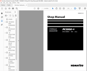 Komatsu PC2000-11 Wheel Loader Shop Manual SEN06651-08 – PDF DOWNLOAD