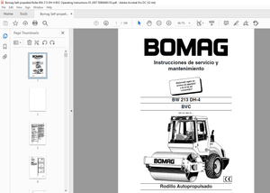 Bomag Rodillo Autopropulsado BW 213 DH-4 BVC Instrucciones de servicio 10158316 – PDF DOWNLOAD
