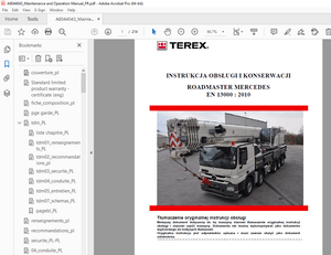 Terex ROADMASTER MERCEDES EN13000 2010 INSTRUKCJA OBSŁUGI I KONSERWACJI – PDF DOWNLOAD