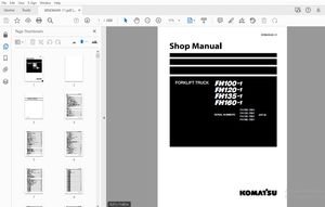 KOMATSU FH100-1 FH120-1 FH135-1 FH160-1 FORKLIFT TRUCK SERVICE REPAIR WORKSHOP MANUAL - PDF DOWNLOAD