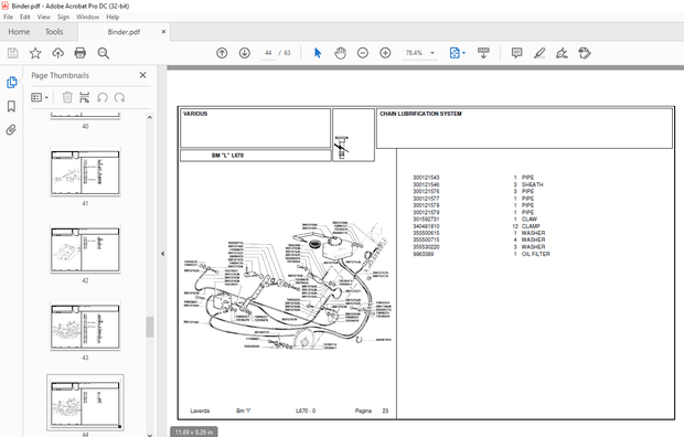 Laverda Header L670 Parts Catalog Manual – PDF DOWNLOAD