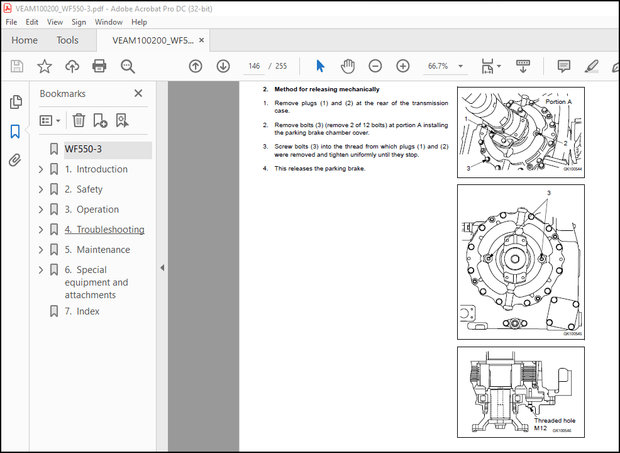 Komatsu Trash Loader WF550-3 Operation &amp; Maintenance Manual VEAM100200 – PDF DOWNLOAD