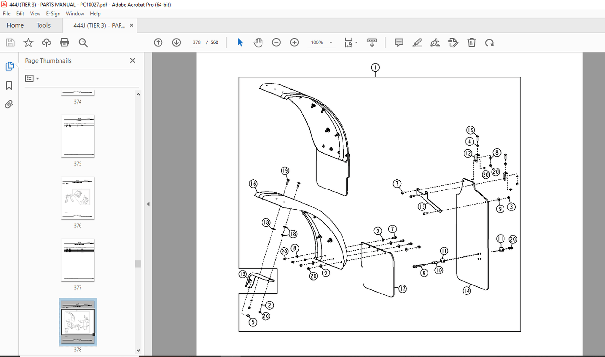 John Deere 444J UTILITY LOADER Parts Manual (S.N. 611275) PDF DOWNLOAD