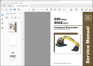 Gehl Compact Excavator Z80 GEN2, 800Z NXT2 Service Manual 50940326 – PDF DOWNLOAD