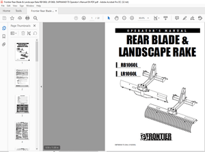Frontier Rear Blade &amp; Landscape Rake RB1060L LR1060L Operator’s Manual(5WPMAN0170) – PDF DOWNLOAD