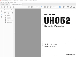 Hitachi Hydraulic Excavator UH052 Parts List Manual(EMP155-7-1) – PDF DOWNLOAD