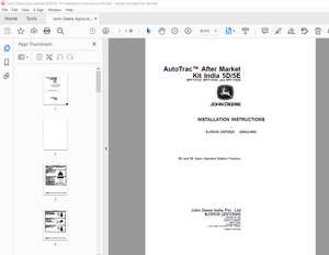 John Deere 5D &amp; 5E Open Operator Station Tractors Instruction Manual - PDF DOWNLOAD