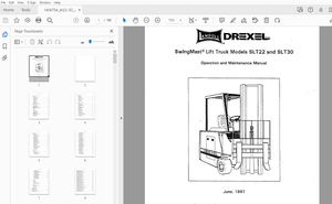 Drexel SwingMast Lift Truck SLT22 &amp; SLT30 Operation &amp; Maintenance Manual - PDF DOWNLOAD