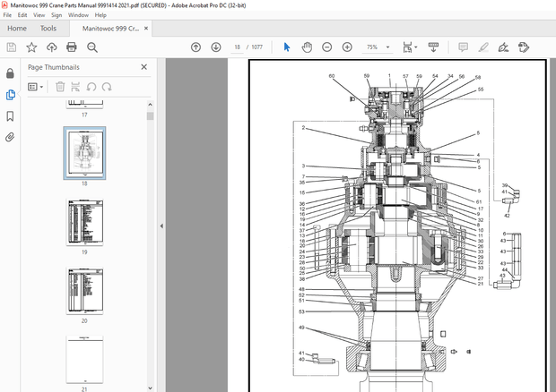 Manitowoc Crane 999 Parts Manual 9991414 PDF