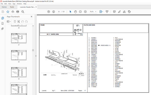 Laverda Header Barre 2006 Parts Catalog Manual – PDF DOWNLOAD