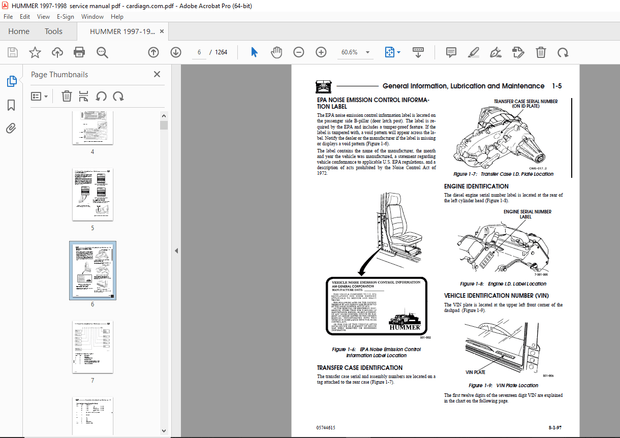 Hummer 1997-1998 Commerical Hummer Model Service Manual - PDF DOWNLOAD