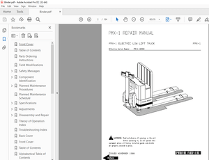 BT Prime-Mover PMX-1 Electric Low Lift Truck Service Manual – PDF DOWNLOAD