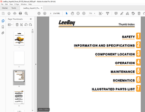 LEEBOY 8515D CONVEYOR PAVER Operations, Service &amp; Parts Manual SN 33074 PDF DOWNLOAD
