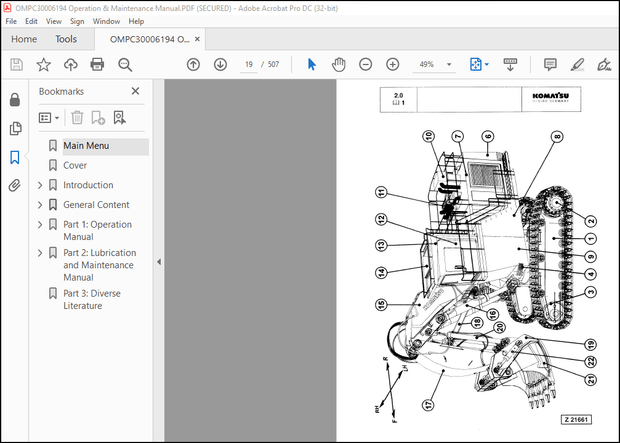 Komatsu PC3000-1 Hydraulic Mining Shovel Operation &amp; Maintenance Manual OMPC30006194 – PDF DOWNLOAD