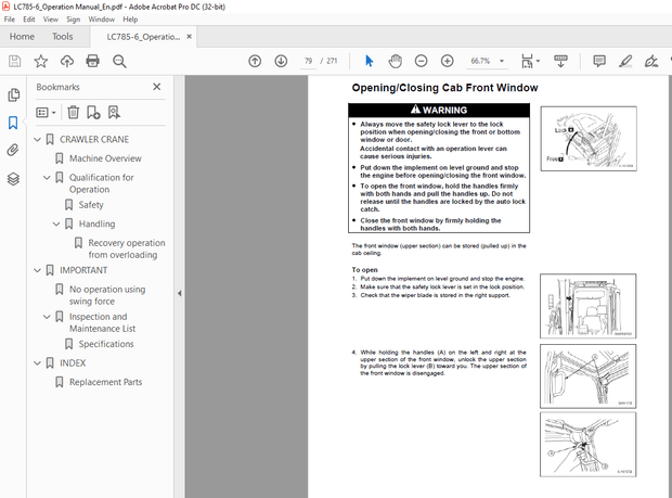 Maeda CRAWLER CRANE LC785-6 OPERATION MANUAL 31001 – PDF DOWNLOAD
