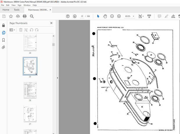Manitowoc Traditional Crane 3900W Parts Manual SN 395049 - PDF