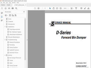 Cascade D-Series Forward Bin Dumper Service Manual 219472 - PDF DOWNLOAD