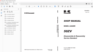 Kawasaki WHEEL LOADER 50ZV SHOP MANUAL 93205-00070 - PDF DOWNLOAD