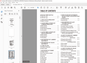 FURUKAWA UNIC MINI-CRAWLER CRANE URW370C2U URW540C2U Series Operation &amp; Maintenance Manual PDF