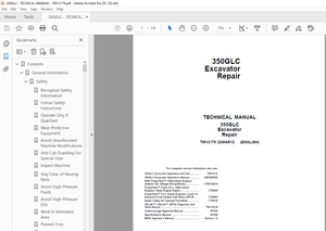 John Deere 350GLC Excavator Repair Technical Manual TM12179 - PDF DOWNLOAD