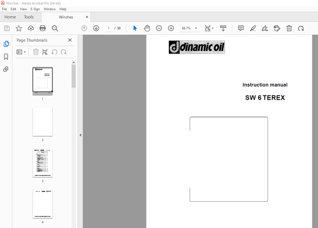 Dinamic Oil SW 6 TEREX Instruction Manual 030312 – PDF DOWNLOAD