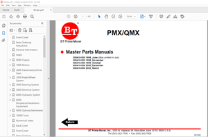 BT Forklift PMX/QMX Electric Low Lift Pallet Truck Master Quality Parts MANUAL – PDF DOWNLOAD