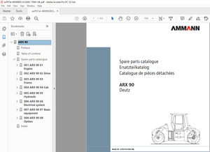 Ammann ARX 90 Tandem Roller Deutz Tier 3 Parts Manual 4122043 PDF