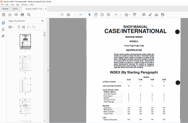Case International 7110 7120 7130 7140 Magnum Series Shop Manual - PDF DOWNLOAD