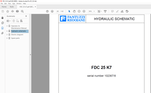 Fantuzzi Reggiane Forklift FDC 25 K7 Operator &amp; Parts manual + Electrical &amp; Hydraulic DiagramsManual