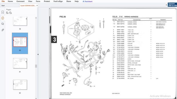 Suzuki GSX1400 GSX1400K2 GSX1400U1K2 GSX1400K3 GSX1400U1K3 Parts Manual - PDF DOWNLOAD