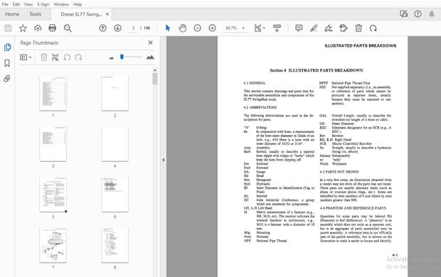 Drexel SL77 SwingMast Lift Truck Parts Manual 13001-07 (Section 4) - PDF DOWNLOAD