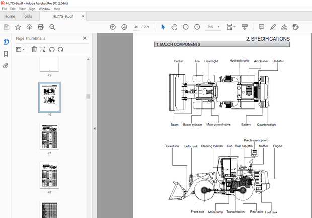 Hyundai HL775-9 Wheel Loader Operator’s Manual 2023 – PDF DOWNLOAD