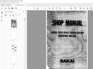 Sakai Soil Roller SV91.SV91T.SV91D.SV91DP Vibrating Roller Shop Manual PDF