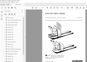 BT Forklift PE45/45R Electric Low Lift Truck Parts Manual – PDF DOWNLOAD