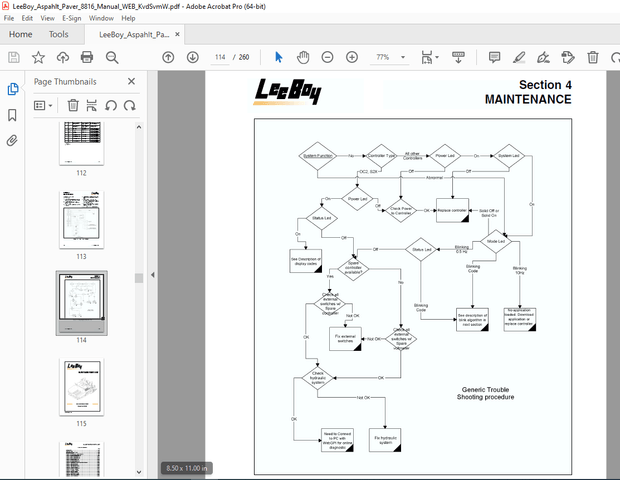 LEEBOY 8816 CONVEYOR PAVER Operations, Service &amp; Parts Manual 981620 PDF DOWNLOAD