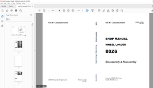 KCM 80Z6 Wheel Loader and up Shop Manual - PDF DOWNLOAD