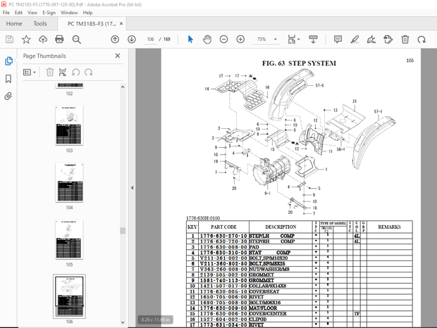 Iseki TM3185F3 Tractor Parts Manual 1776-097-120-00 - PDF DOWNLOAD