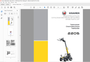 KRAMER Telehandler 2205 Spare Parts List Manual – PDF DOWNLOAD