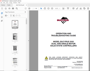 Cat Bucyrus 2000 DUAL &amp; SINGLE MOTOR SOLID STATE CONTROLLERS OPERATION Manual PDF