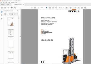 Still STED Forklift GX-X GX-Q Spare Parts List Manual – PDF DOWNLOAD