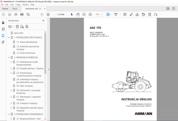 AMMANN ASC 170 INSTRUKCJA OBSŁUGI 3001339 PDF