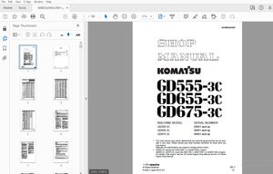 KOMATSU GD555-3C GD655-3C GD675-3C  SERVICE REPAIR WORKSHOP MANUAL SEBM020905 - PDF DOWNLOAD