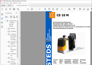 STILL CS 10 M Horizontal Order picker Truck Spare Parts List Manual – PDF DOWNLOAD