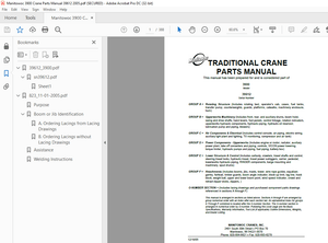 Manitowoc Traditional Crane 3900 Parts Manual SN 39612 – PDF DOWNLOAD