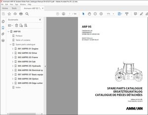 Ammann ARP 95 Tandem Roller Parts Catalogue Manual 4232013 PDF