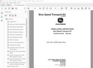 John Deere 430D 435D &amp; 440D Draper Headers Installation Instruction Manual - PDF DOWNLOAD